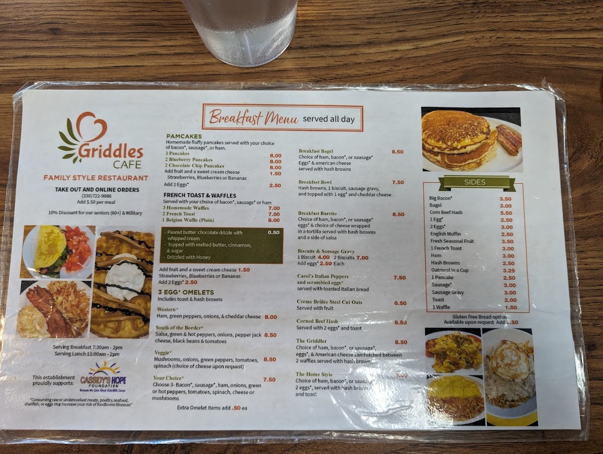 Menu Griddle's Cafe-5